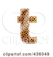 3d Patterned Orange Symbol Lowercase Letter T