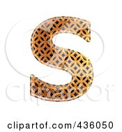 Poster, Art Print Of 3d Patterned Orange Symbol Capital Letter S
