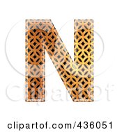 Poster, Art Print Of 3d Patterned Orange Symbol Capital Letter N