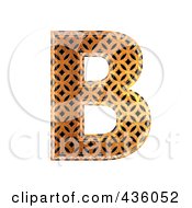Poster, Art Print Of 3d Patterned Orange Symbol Capital Letter B