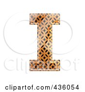 3d Patterned Orange Symbol Capital Letter I