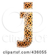 3d Patterned Orange Symbol Lowercase Letter J