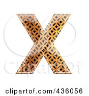 Poster, Art Print Of 3d Patterned Orange Symbol Capital Letter X