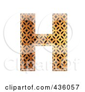 Poster, Art Print Of 3d Patterned Orange Symbol Capital Letter H