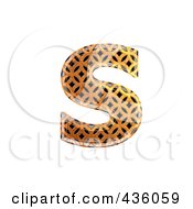 Poster, Art Print Of 3d Patterned Orange Symbol Lowercase Letter S