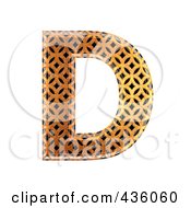 3d Patterned Orange Symbol Capital Letter D