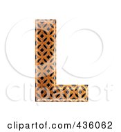 Poster, Art Print Of 3d Patterned Orange Symbol Capital Letter L