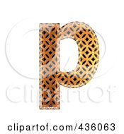 Poster, Art Print Of 3d Patterned Orange Symbol Lowercase Letter P