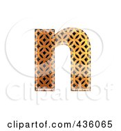 3d Patterned Orange Symbol Lowercase Letter N