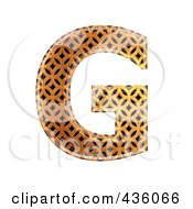3d Patterned Orange Symbol Capital Letter G