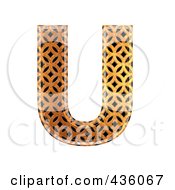 Poster, Art Print Of 3d Patterned Orange Symbol Capital Letter U