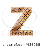 Poster, Art Print Of 3d Patterned Orange Symbol Capital Letter Z