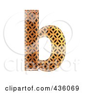 Poster, Art Print Of 3d Patterned Orange Symbol Lowercase Letter B