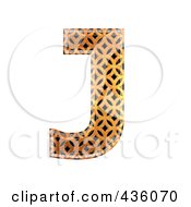Poster, Art Print Of 3d Patterned Orange Symbol Capital Letter J