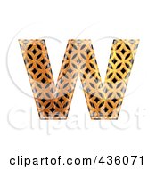 Poster, Art Print Of 3d Patterned Orange Symbol Lowercase Letter W