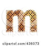 3d Patterned Orange Symbol Lowercase Letter M by chrisroll