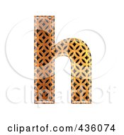 3d Patterned Orange Symbol Lowercase Letter H