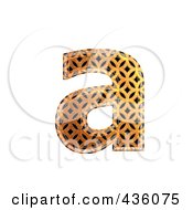 3d Patterned Orange Symbol Lowercase Letter A by chrisroll
