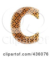 Royalty Free RF Clipart Illustration Of A 3d Patterned Orange Symbol Capital Letter C