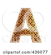 3d Patterned Orange Symbol Capital Letter A