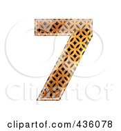 Poster, Art Print Of 3d Patterned Orange Symbol Number 7