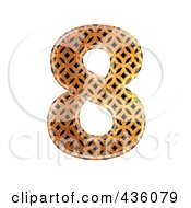 Poster, Art Print Of 3d Patterned Orange Symbol Number 8