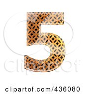 3d Patterned Orange Symbol Number 5