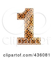 Poster, Art Print Of 3d Patterned Orange Symbol Number 1
