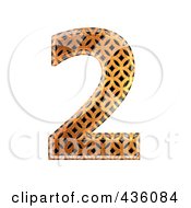 Poster, Art Print Of 3d Patterned Orange Symbol Number 2