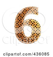 Poster, Art Print Of 3d Patterned Orange Symbol Number 6