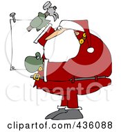 Royalty Free RF Clipart Illustration Of Santa Nailing Up A Sign