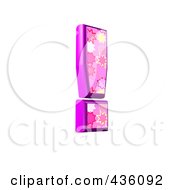 Royalty Free RF Clipart Illustration Of A 3d Pink Burst Symbol Exclamation Point by chrisroll