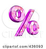 3d Pink Burst Symbol Percent