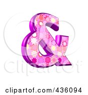 3d Pink Burst Symbol Ampersand