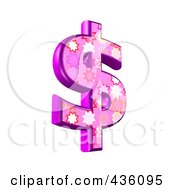 Royalty Free RF Clipart Illustration Of A 3d Pink Burst Symbol Dollar by chrisroll