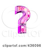 Royalty Free RF Clipart Illustration Of A 3d Pink Burst Symbol Question Mark by chrisroll