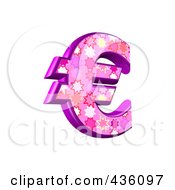 Royalty Free RF Clipart Illustration Of A 3d Pink Burst Symbol Euro