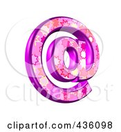Royalty Free RF Clipart Illustration Of A 3d Pink Burst Symbol Email At Arobase by chrisroll