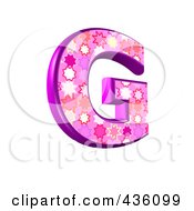 3d Pink Burst Symbol Capital Letter G