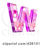 3d Pink Burst Symbol Capital Letter W