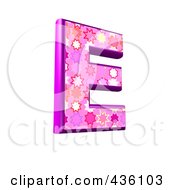 3d Pink Burst Symbol Capital Letter E