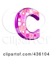 Royalty Free RF Clipart Illustration Of A 3d Pink Burst Symbol Capital Letter C