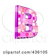 3d Pink Burst Symbol Capital Letter B