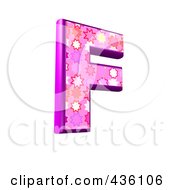 3d Pink Burst Symbol Capital Letter F