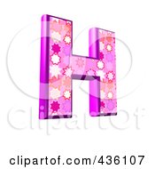 3d Pink Burst Symbol Capital Letter H