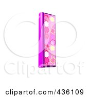 Royalty Free RF Clipart Illustration Of A 3d Pink Burst Symbol Capital Letter I by chrisroll