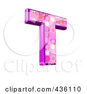 Poster, Art Print Of 3d Pink Burst Symbol Capital Letter T