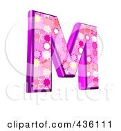 3d Pink Burst Symbol Capital Letter M