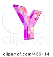 Royalty Free RF Clipart Illustration Of A 3d Pink Burst Symbol Capital Letter Y by chrisroll