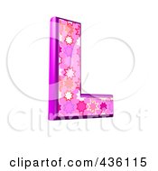 3d Pink Burst Symbol Capital Letter L